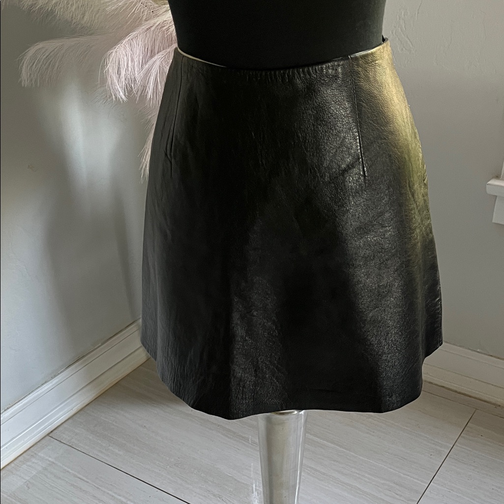 Women’s Black Faux Leather Mini Skirt